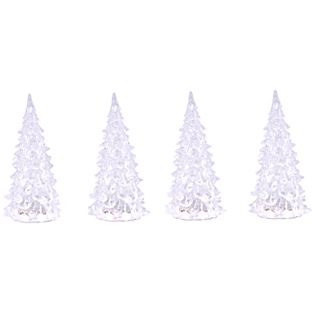 Christmas Village Accessory - 3 Crystal Color Changeable Trees