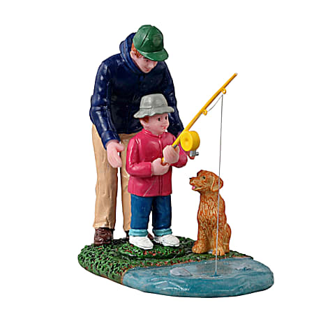 His First Fishing Lesson Christmas Figure