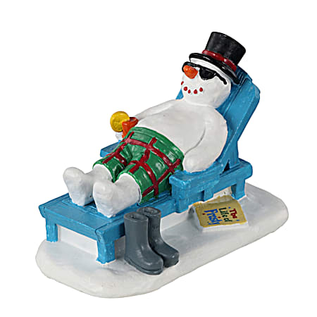 Relaxing Snowman Christmas Figure