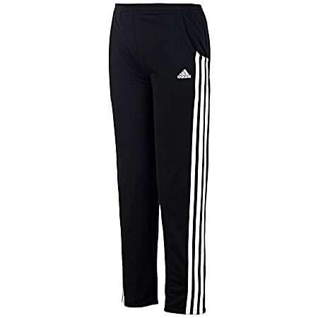Girls' Black Athletic Warm-Up Polyester Pants