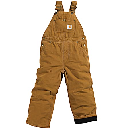 Little Boys' Carhartt Brown Quilt-Lined Canvas Overalls