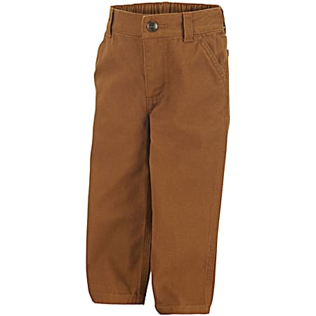 Infant Brown Canvas Dungaree Pants