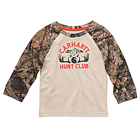 Toddler Boys' Mossy Oak Hunt Club Graphic Crew Neck Long Sleeve Cotton T-Shirt