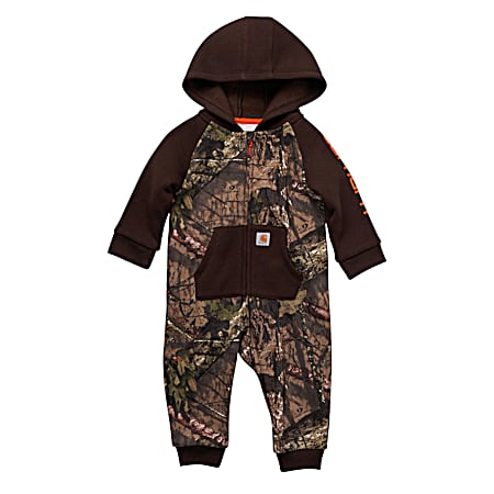 Infant Boys' Mossy Oak Camo Hooded Long Sleeve Fleece Coveralls