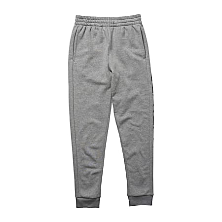 Boys' Gray Logo Loose Fit Fleece Sweatpants