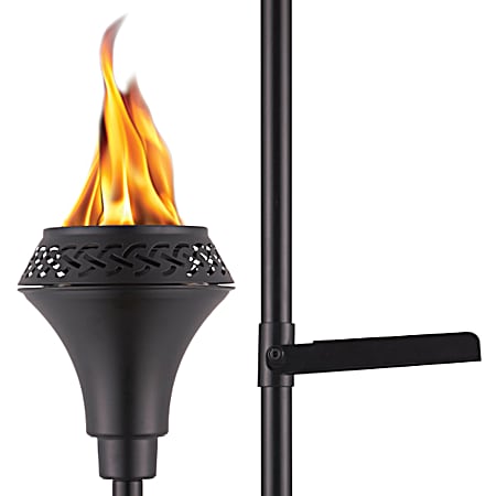 6 in Island King Black Easy Install Large Flame Metal Torch