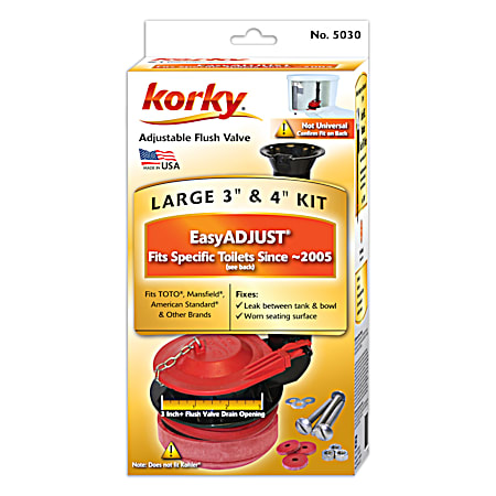 Korky Universal Flush Valve & Large 3 in Toilet Flapper Repair Kit