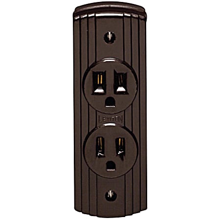 Leviton Double Ground Surface Outlet - Brown