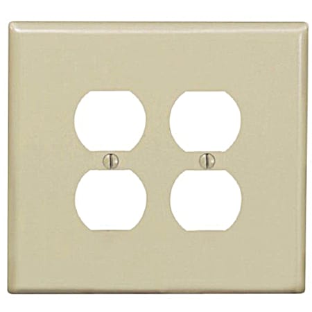Leviton 2-Gang Outlet Oversized Wallplate - Ivory