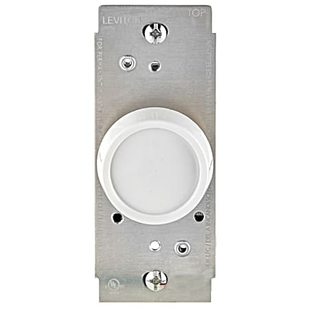 White Rotary Push On/Off 3-Way Dimmer Switch
