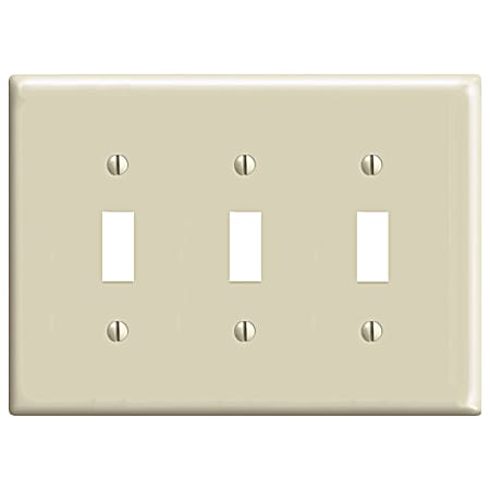 Three-Gang Toggle Switch Midway Size Ivory Wall Plate