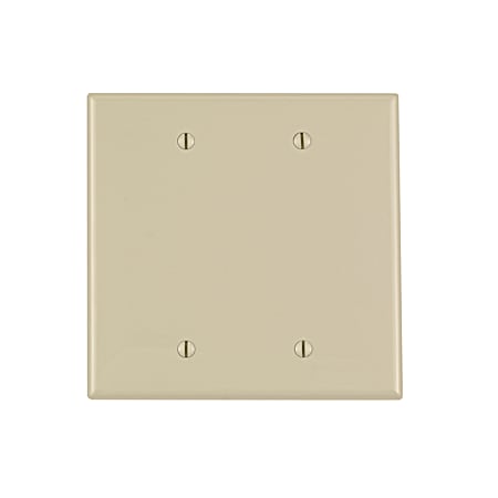 Leviton Two-Gang Midway Size Ivory Blank Wall Plate