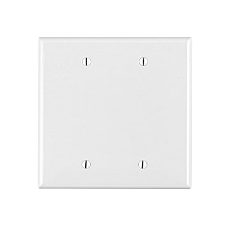 Leviton Two-Gang Midway Size White Blank Wall Plate