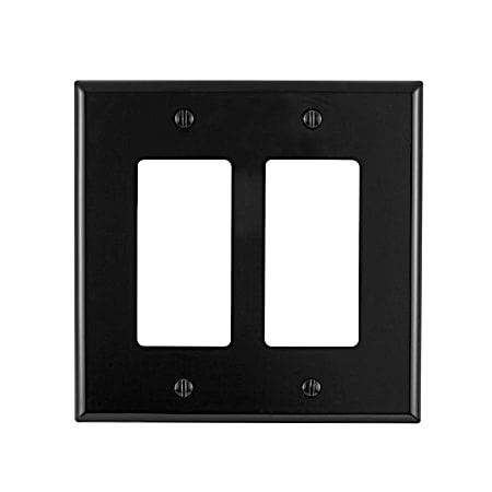 Decora Two-Gang Midway Size Black Nylon Wall Plate