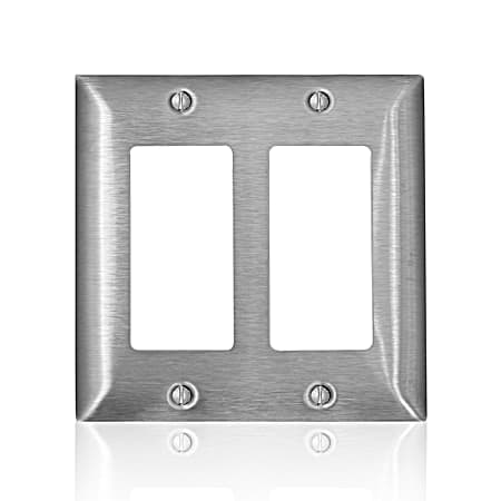 Leviton Decora Two-Gang Stainless Steel Rocker Wall Plate