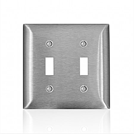 Two-Gang Stainless Steel Toggle Switch Wall Plate