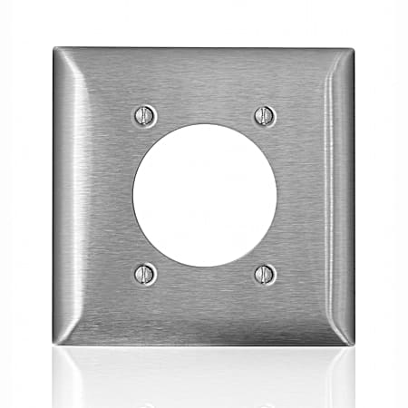 Leviton Two-Gang Stainless Steel Single Diameter Opening Wall Plate