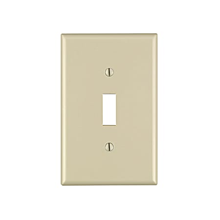 One-Gang Midway Size Ivory Toggle Switch Wall Plate - 10 Pk