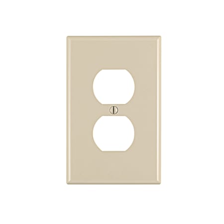 One-Gang Midway Size Ivory Nylon Duplex Outlet Wall Plate - 10 Pk