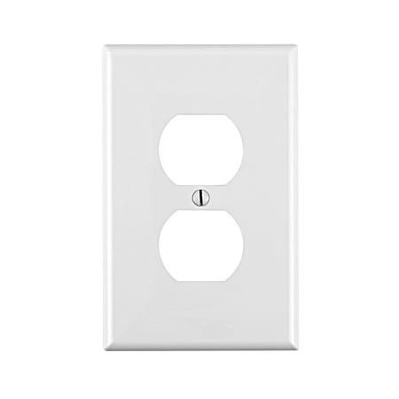 One-Gang Midway Size White Nylon Duplex Outlet Wall Plate - 10 Pk