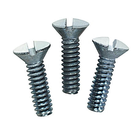 1/2 in White Replacement Wall Plate Slotted Screws - 6 Pk
