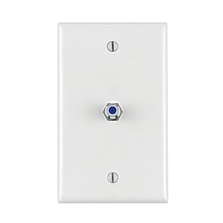 Midway Size White Telephone Jack Wall Plate
