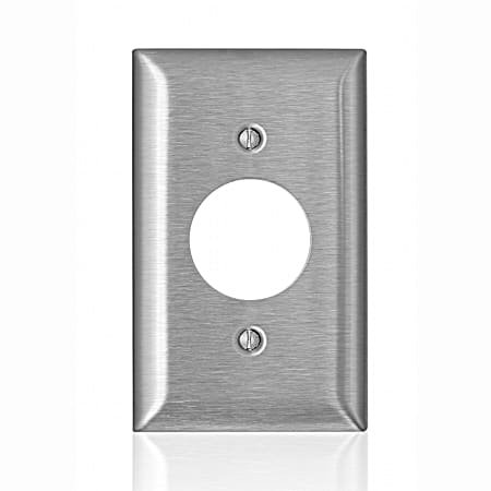 Leviton One-Gang 1.406 in Diameter Opening Stainless Steel Single Outlet Wall Plate