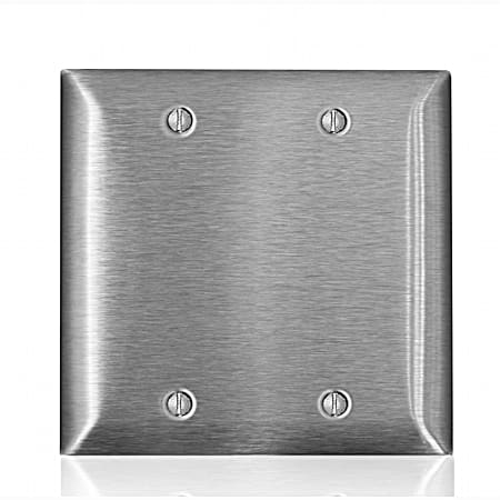 Two-Gang Stainless Steel Blank Wall Plate
