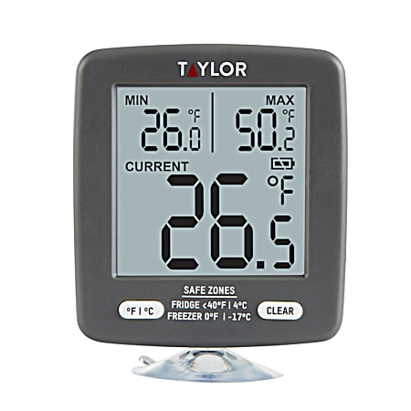 Taylor Precision Products Gray Digital Fridge/Freezer Thermometer