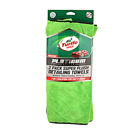 Turtle Wax Platinum Series Green Super Plush Detailing Towels - 2 Pk