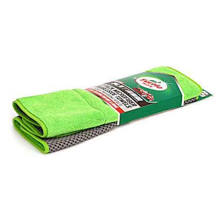 Turtle Wax Platinum Series Green & Grey Double-Sided Microfiber Towel - 2 Pk