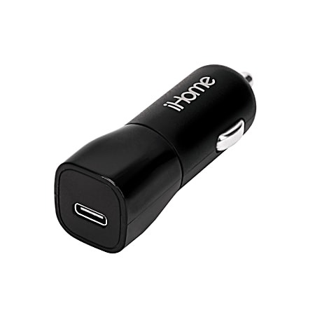 iHome Ultra Boost 18W Car Charger & 6 ft Lightning to USB-C Cable