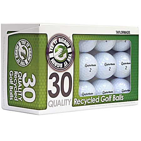 Birdie Fuel White Brand Name Recycled Golf Balls - 30 Pk