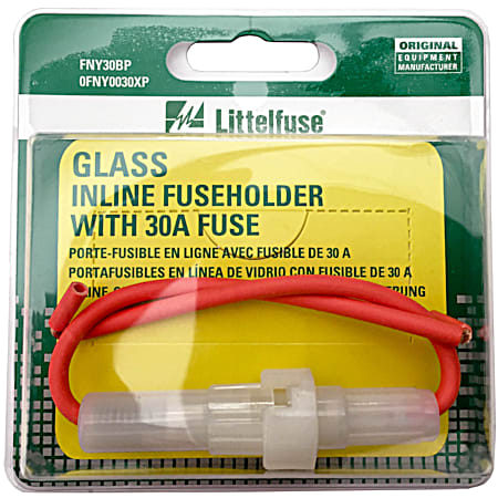 Littelfuse Glass Fuse Heavy Duty 30 Amp In-Line Fuseholder