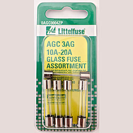 Littelfuse AGC 3AG 10A-20A Glass Fuse Assortment