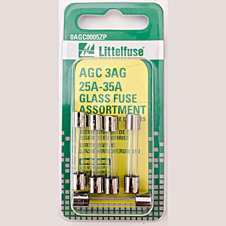 Littelfuse AGC 3AG 25A-35A Glass Fuse Assortment
