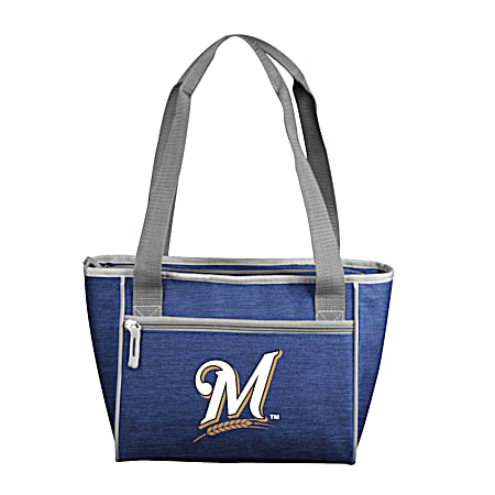 Milwaukee Brewers Crosshatch Blue 16-Can Cooler Tote