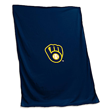 Milwaukee Brewers Navy Sweatshirt Blanket