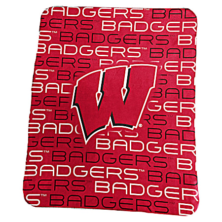 Wisconsin Badgers Red Classic Fleece Throw