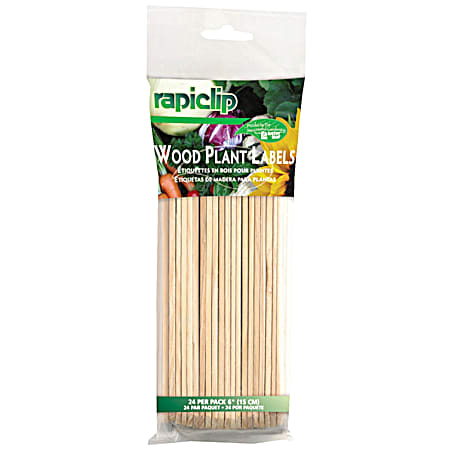 6 in Wood Plant Labels 24 Pk