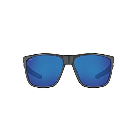 Adult Shiny Grey Frame Ferg XL Blue Mirror Lens Sunglasses