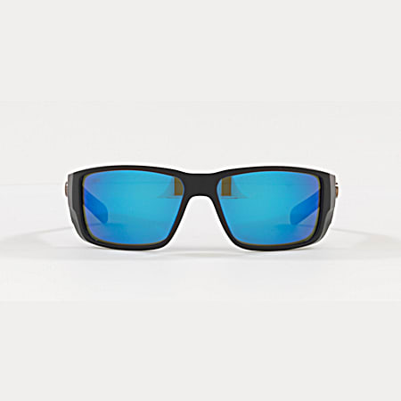 Matte Black Frame Blackfin Pro Blue Mirror 580G Sunglasses