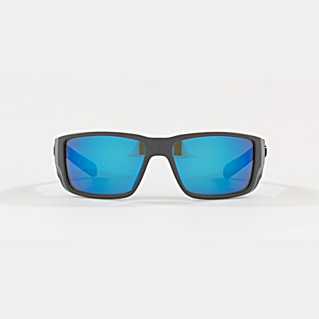 Adult Matte Gray Frame Blackfin Pro Blue Mirror 580G Sunglasses