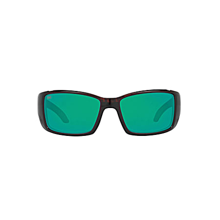 Adult Tortoise Frame Blackfin Green Mirror Lens Sunglasses