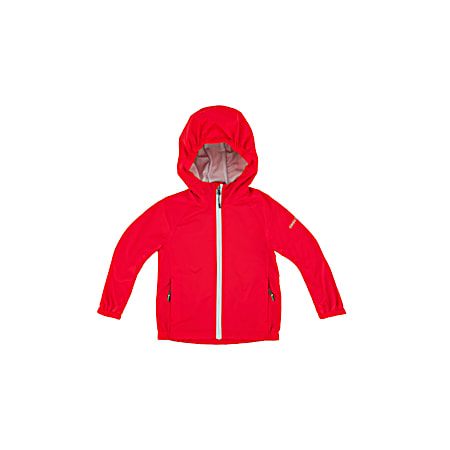 Little Boys' Red Hooded Full Zip Polyester Rain Jacket