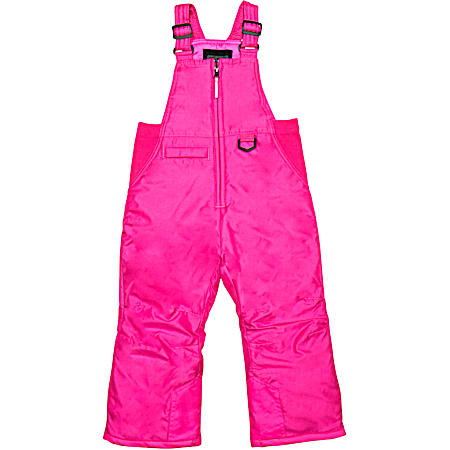 Toddler Girls' Pink Chest High Snow Bib Overalls