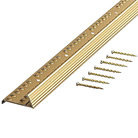 M-D Building Products 808F-Fluted Satin Brass 1-3/8 In. Carpet Gripper