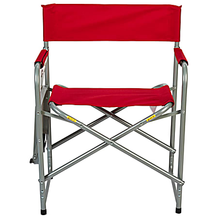 Red Folding Director's Chair w/ Side Table