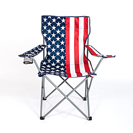 Patriotic Folding Arm Chair w/ Flag Design