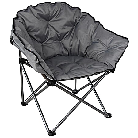 Gray Padded Folding Club Chair